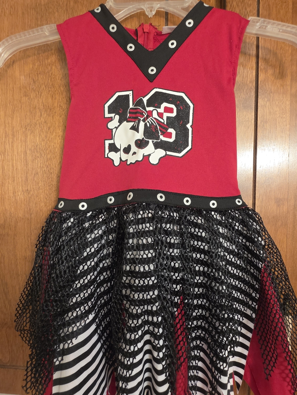 Spirit Red and Black Skull Cheer Costume Dress